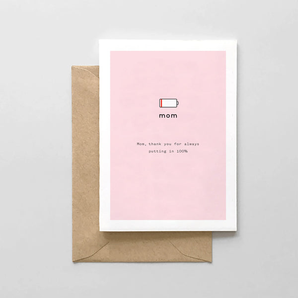 Spaghetti & Meatballs Mom Battery - Mother's Day Card