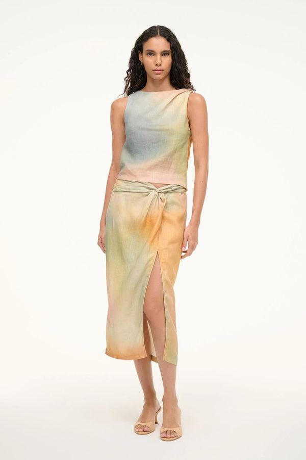 Staud Boa Linen Top Pastel Clouds
