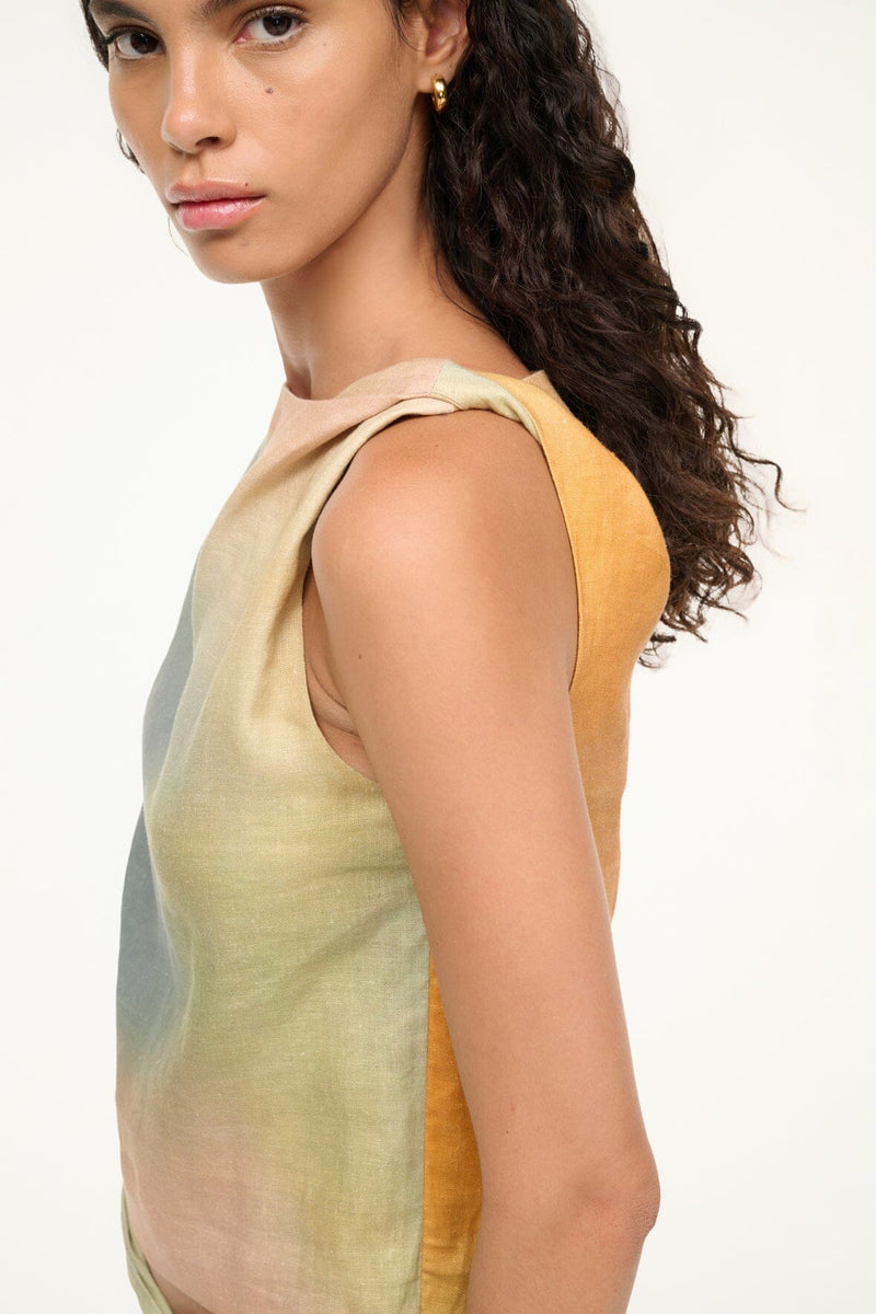 Staud Boa Linen Top Pastel Clouds