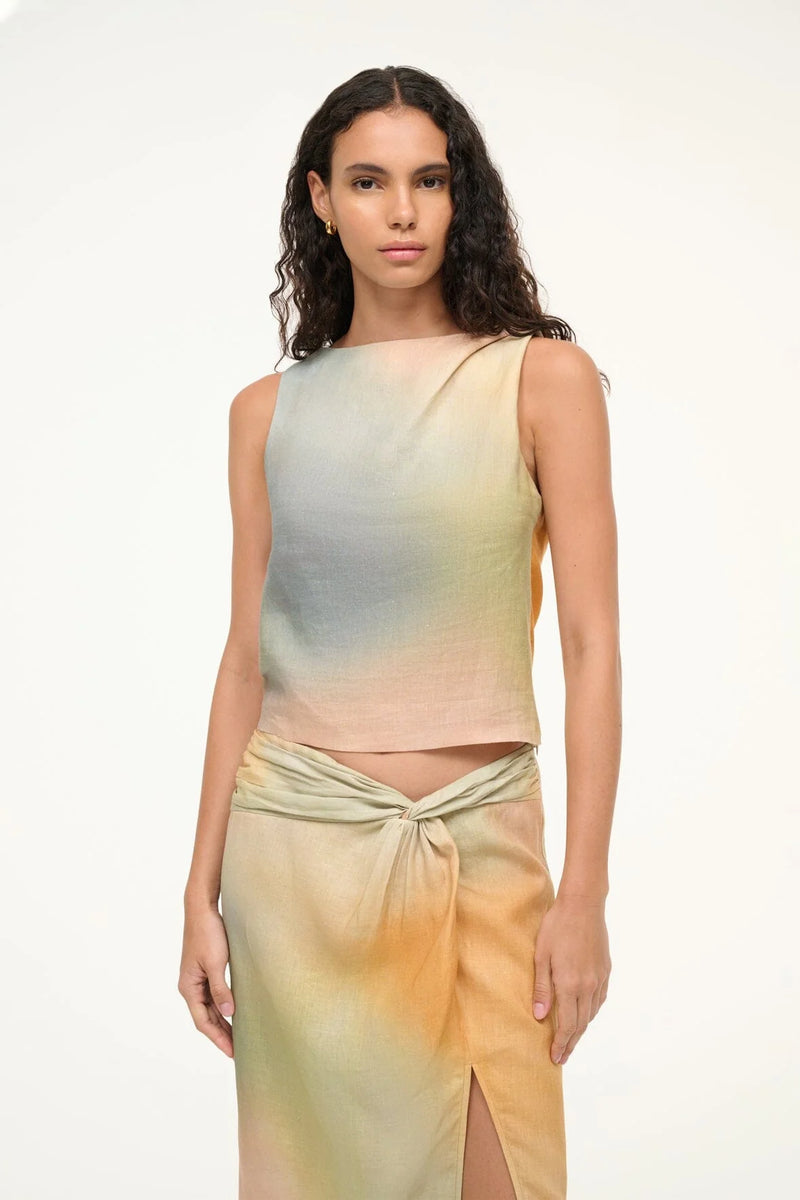 Staud Boa Linen Top Pastel Clouds