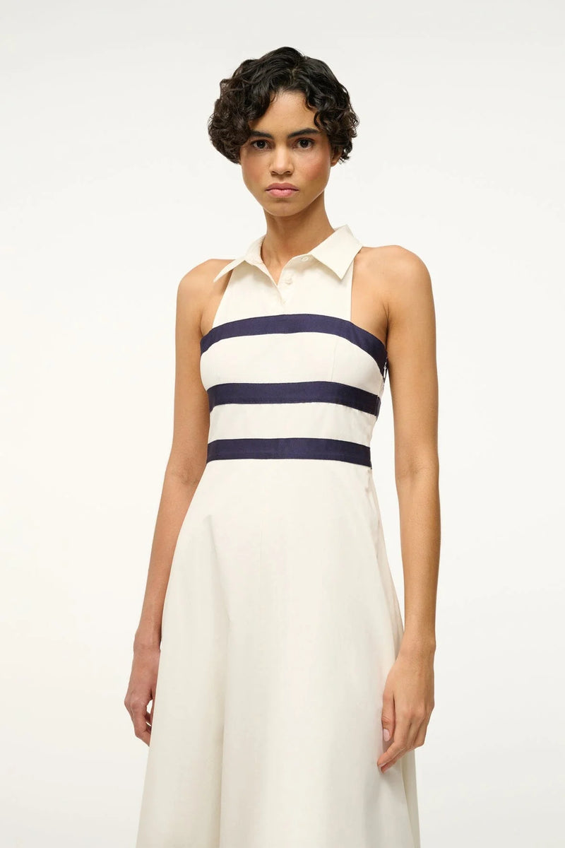 Staud Captain Dress Ivory/Navy