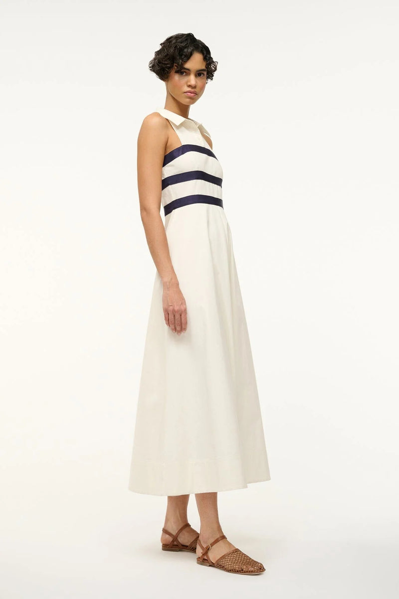 Staud Captain Dress Ivory/Navy