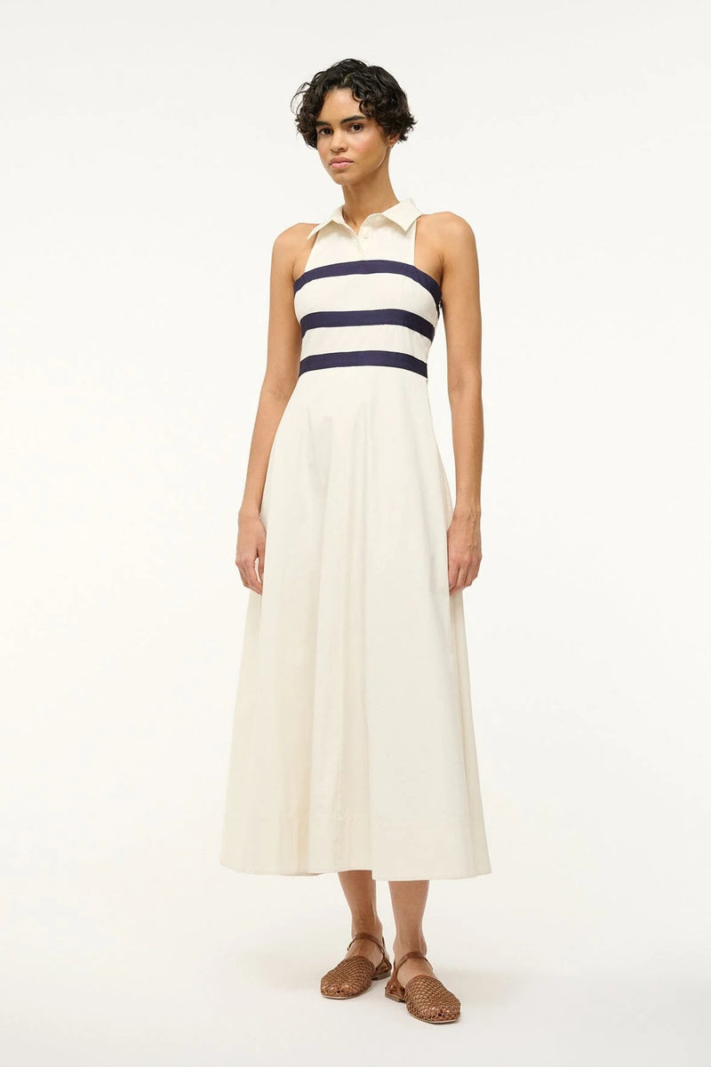 Staud Captain Dress Ivory/Navy