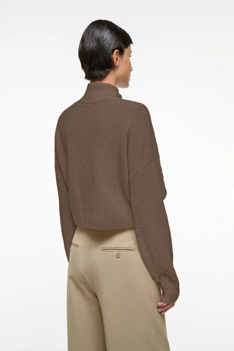 Staud  Cropped Hampton Cashmere Swtr Truffle