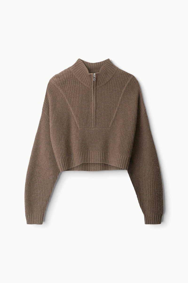Staud  Cropped Hampton Cashmere Swtr Truffle