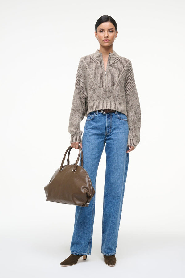 Staud Cropped Hampton Sweater Bisque
