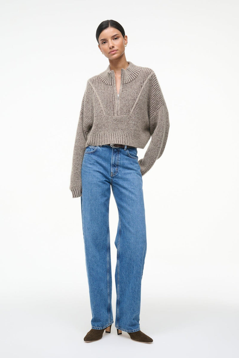 Staud Cropped Hampton Sweater Bisque