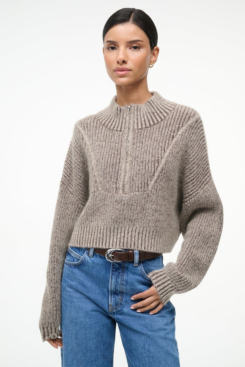 Staud Cropped Hampton Sweater Bisque