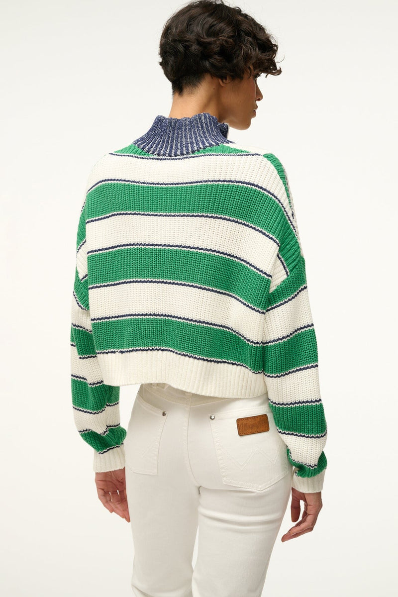 Staud Cropped Hampton Sweater Bungalow Stripe