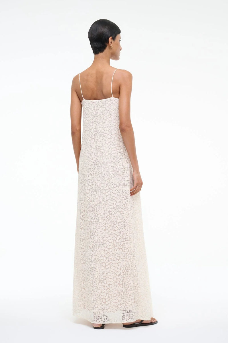 Staud Delfina Dress Tiny Bloom Ivory