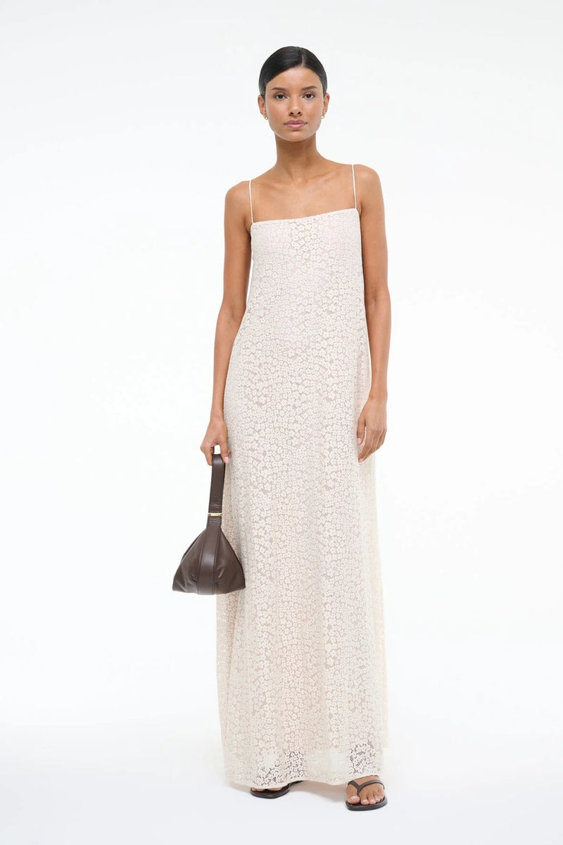 Staud Delfina Dress Tiny Bloom Ivory