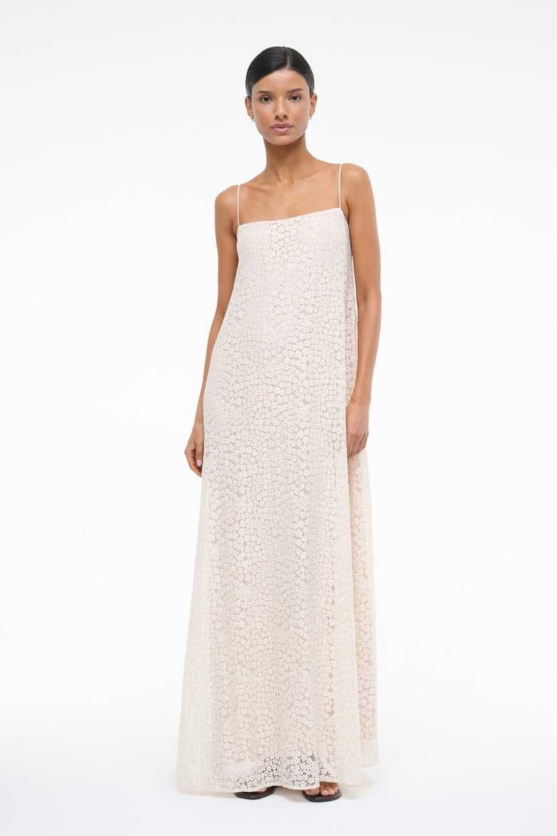 Staud Delfina Dress Tiny Bloom Ivory