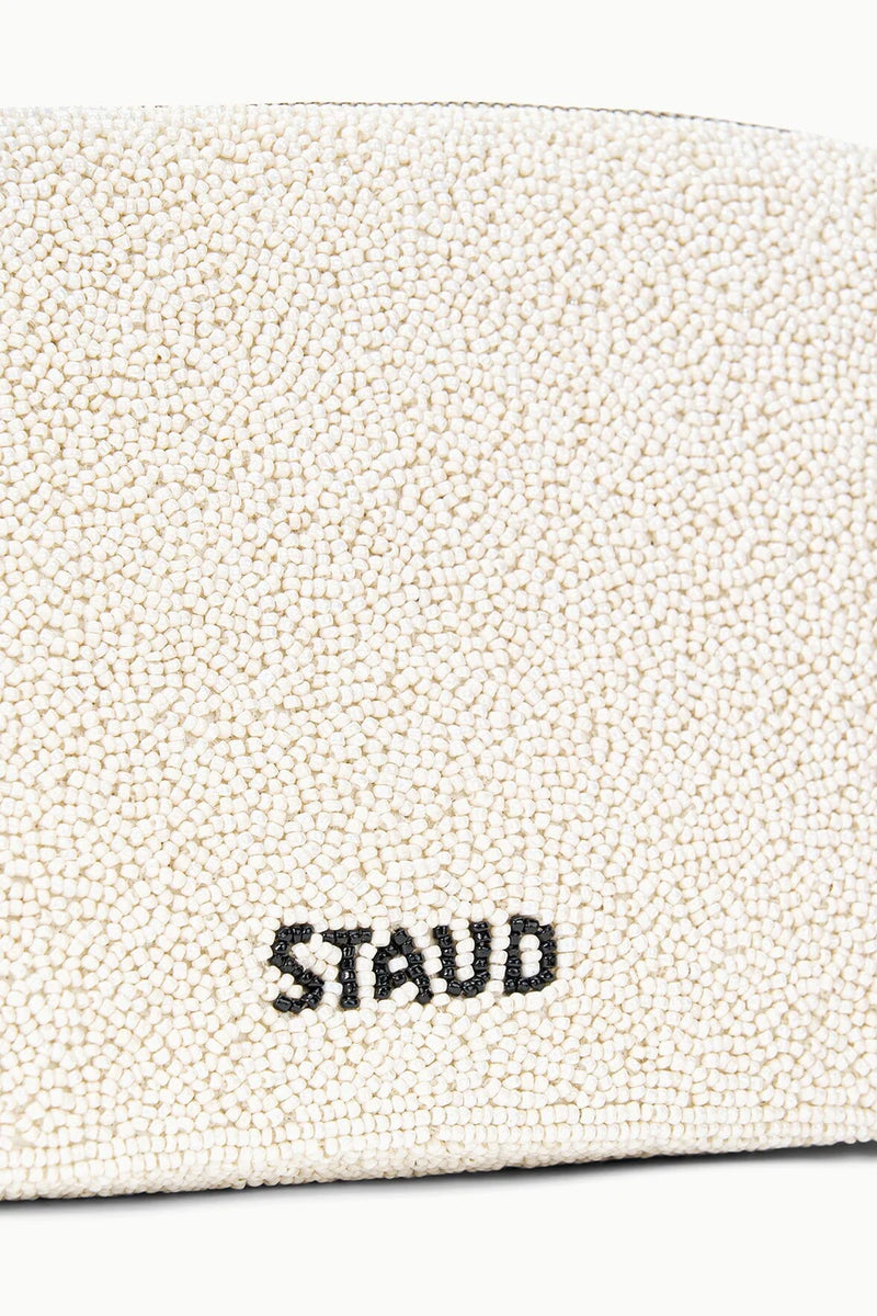 Staud Dolly Beaded Clutch Ivory