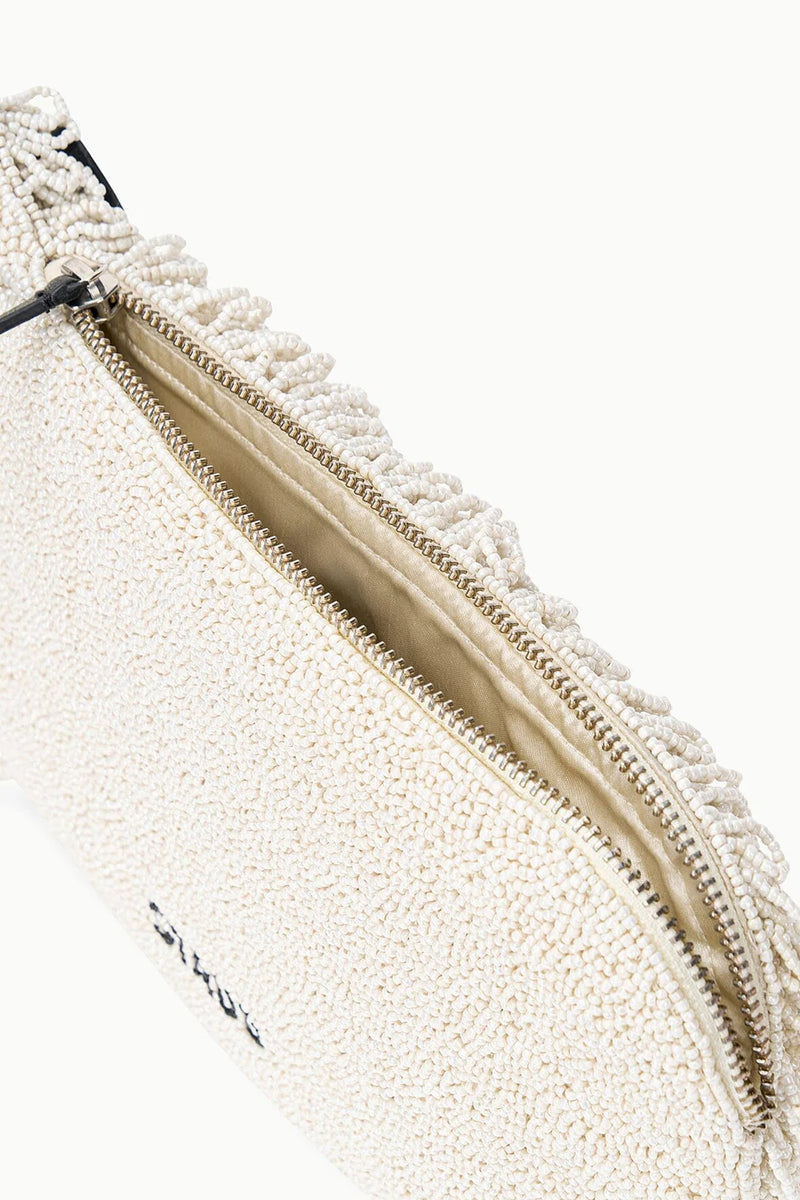 Staud Dolly Beaded Clutch Ivory