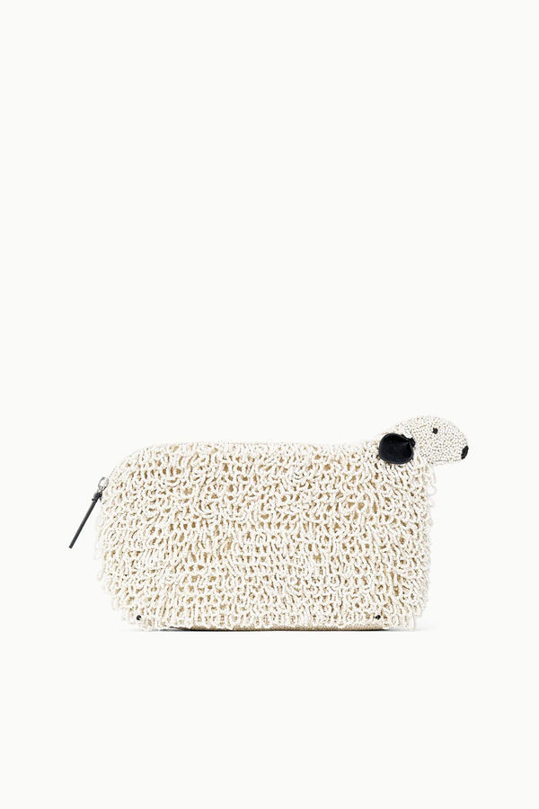 Staud Dolly Beaded Clutch Ivory