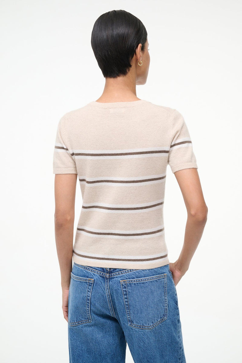 Staud  Easy Cashmere Tee Whisper Stripe
