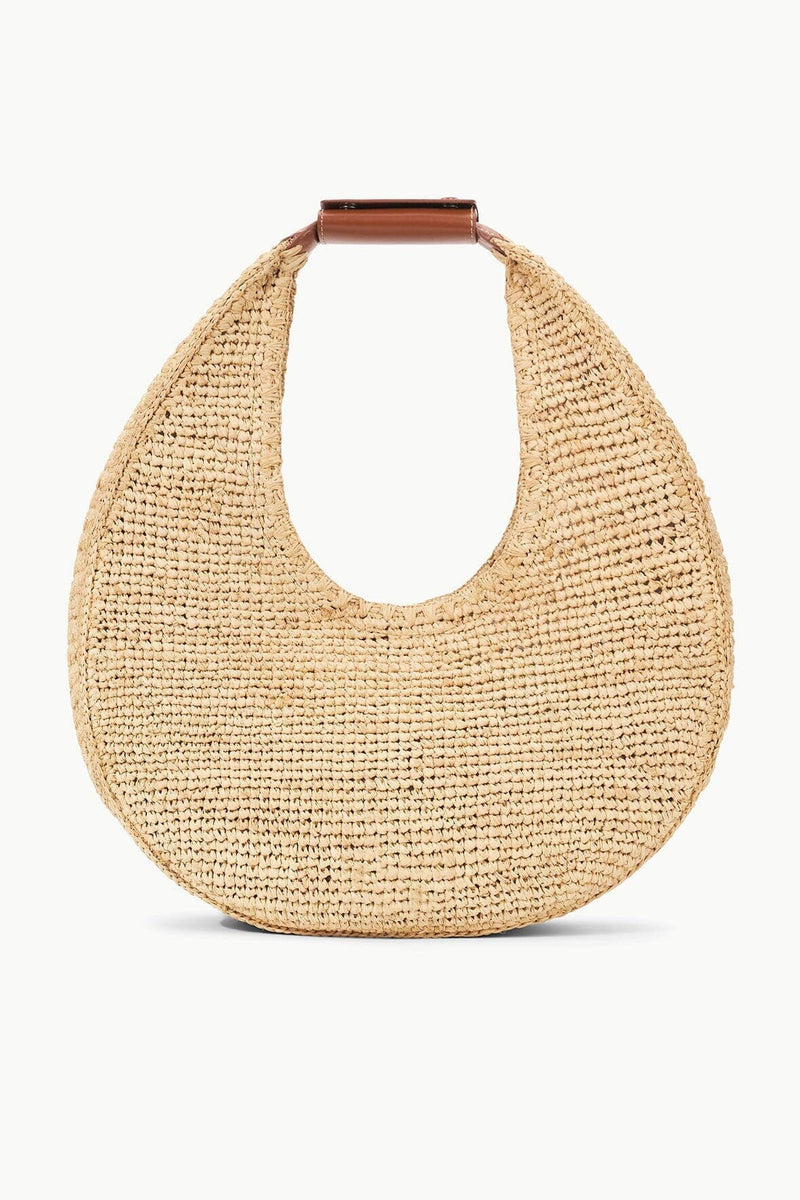 Staud Large Raffia Moon Tote Bag Natural/Tan