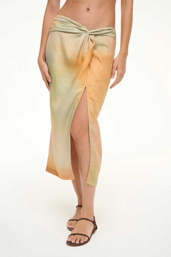 Staud Porto Linen Skirt Pastel Clouds