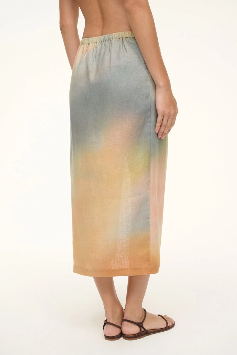 Staud Porto Linen Skirt Pastel Clouds
