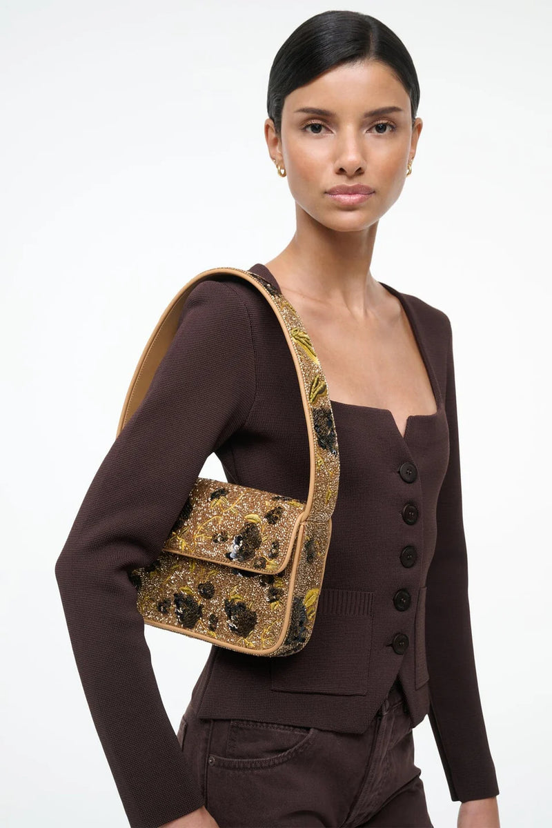Staud Tommy Beaded Bag Vintage Floral