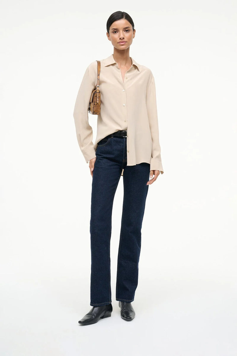 Staud Wally Flat Ankle Boot Black