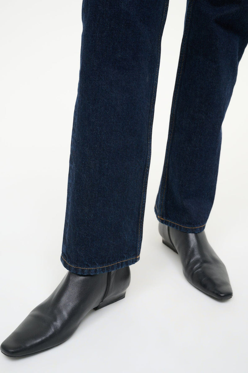 Staud Wally Flat Ankle Boot Black