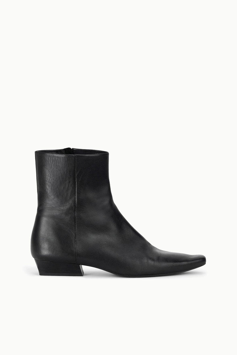 Staud Wally Flat Ankle Boot Black