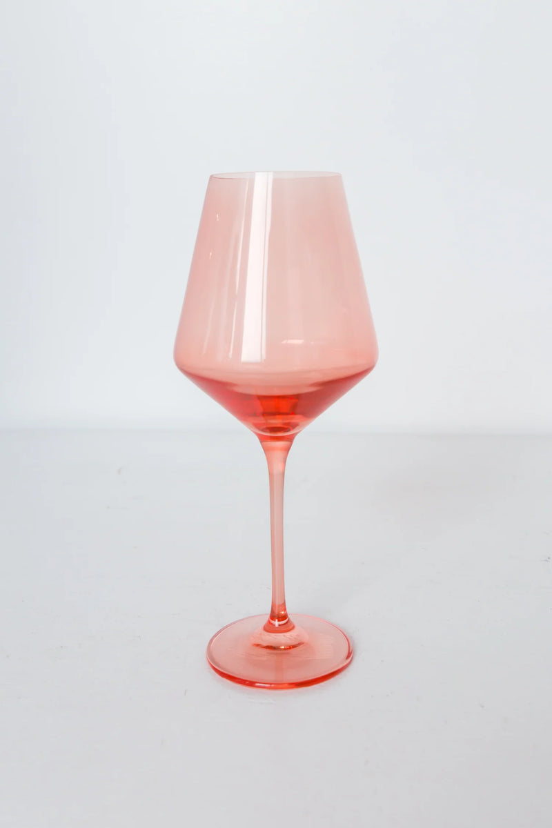 Estelle Colored Glass Wine Stemware Peach Fuzz