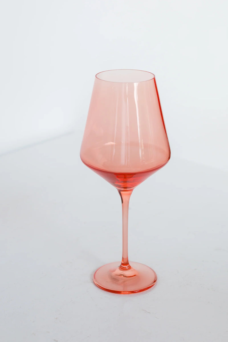 Estelle Colored Glass Wine Stemware Peach Fuzz