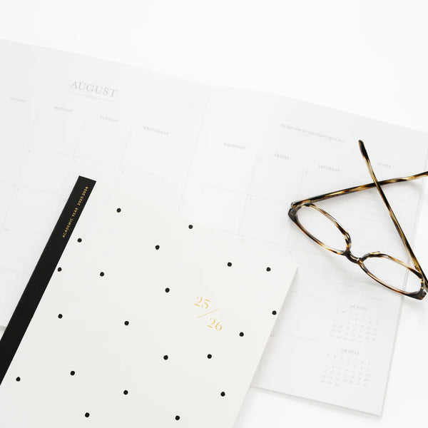 Sugar Paper 2025-2026 Black Dot AcademicMonthly Planner