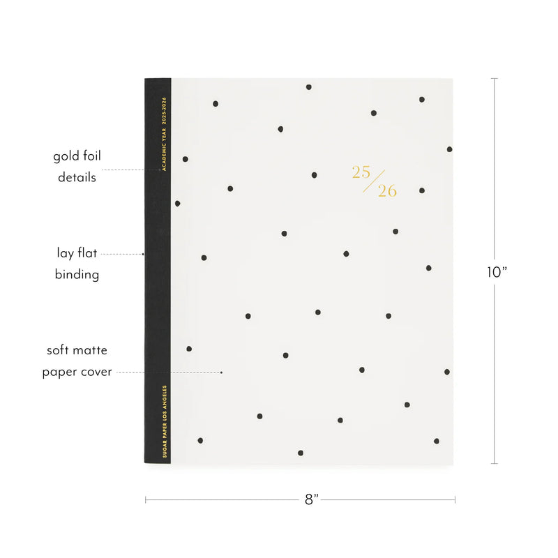 Sugar Paper 2025-2026 Black Dot AcademicMonthly Planner
