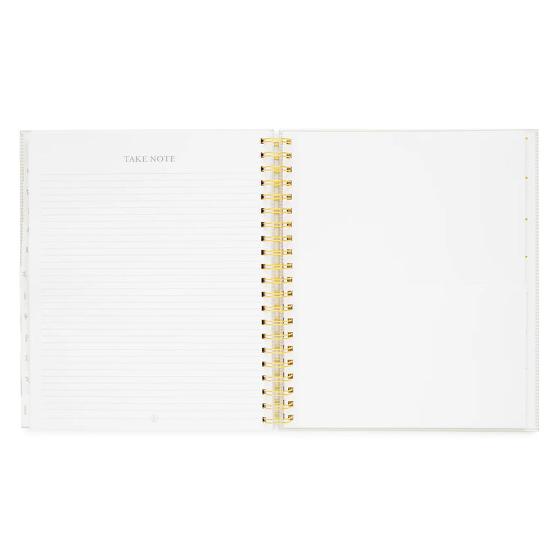 Sugar Paper 2025-2026 Large Khaki StripeWeekly Spiral Academic Planner