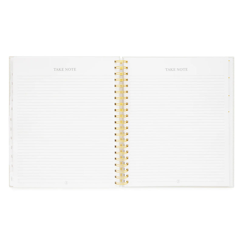 Sugar Paper 2025-2026 Large Khaki StripeWeekly Spiral Academic Planner