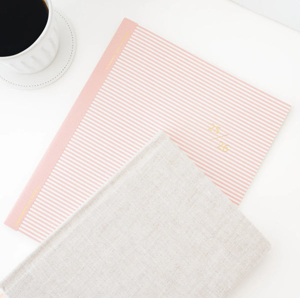 Sugar Paper 2025-2026 Rose Stripe AcademicMonthly Planner