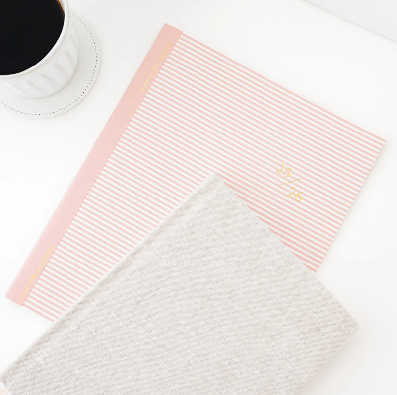 Sugar Paper 2025-2026 Rose Stripe AcademicMonthly Planner