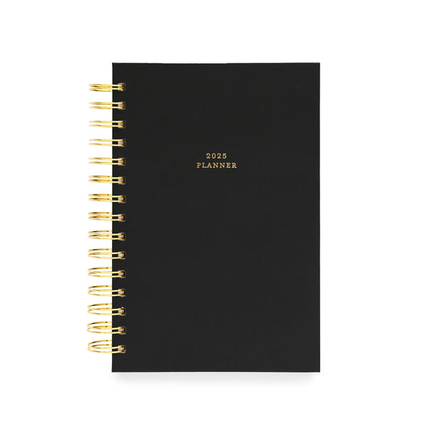 Sugar Paper 2025 Black Small Spiral Planner