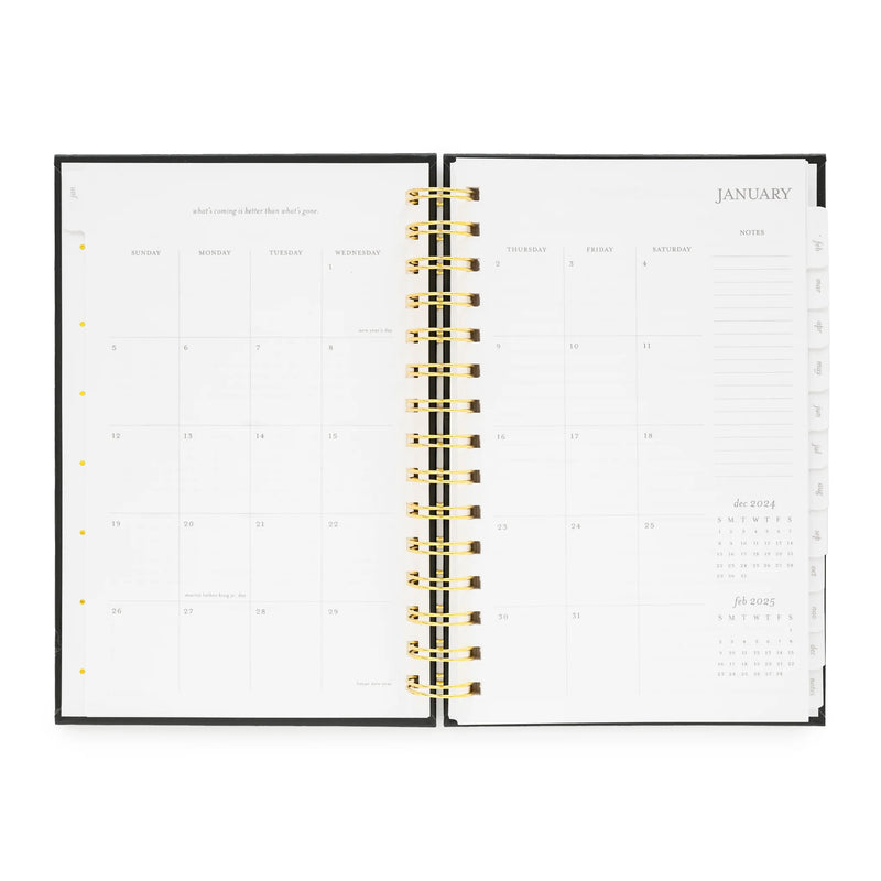 Sugar Paper 2025 Black Small Spiral Planner