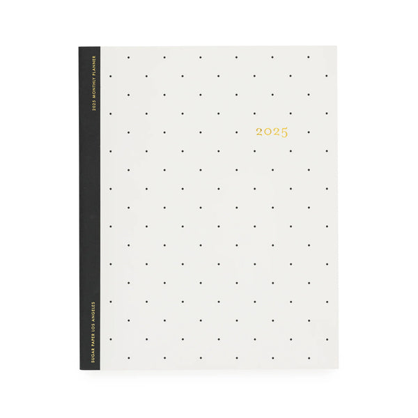 Sugar Paper 2025 Black Swiss Dot Monthly Planner