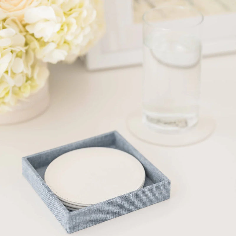 Sugar Paper Coaster Set, Chambray