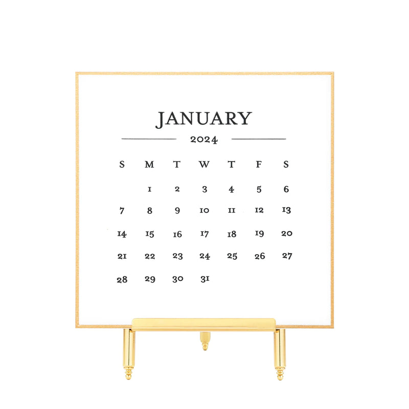 Sugar Paper Desk Calendar, Classic Black, 2024