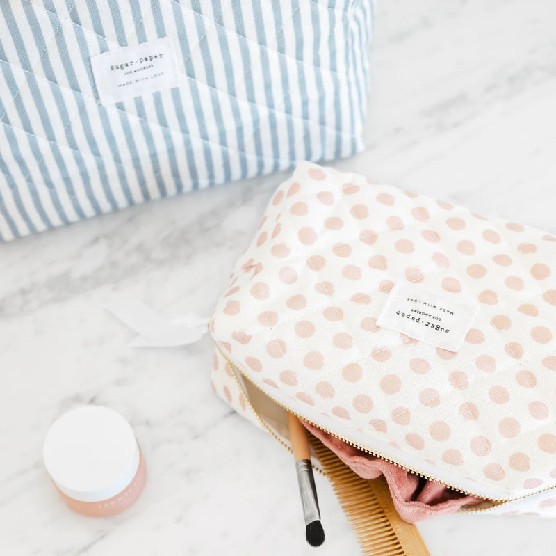 Sugar Paper Large Cosmetic Pouch, Blue Stripe