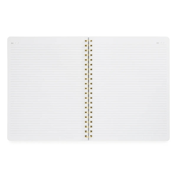 Sugar Paper Large Spiral Notebook, Grey Stripe