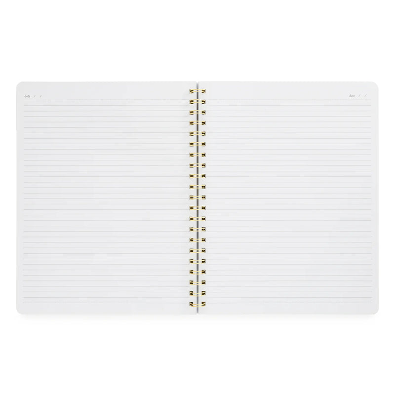 Sugar Paper Large Spiral Notebook, Grey Stripe