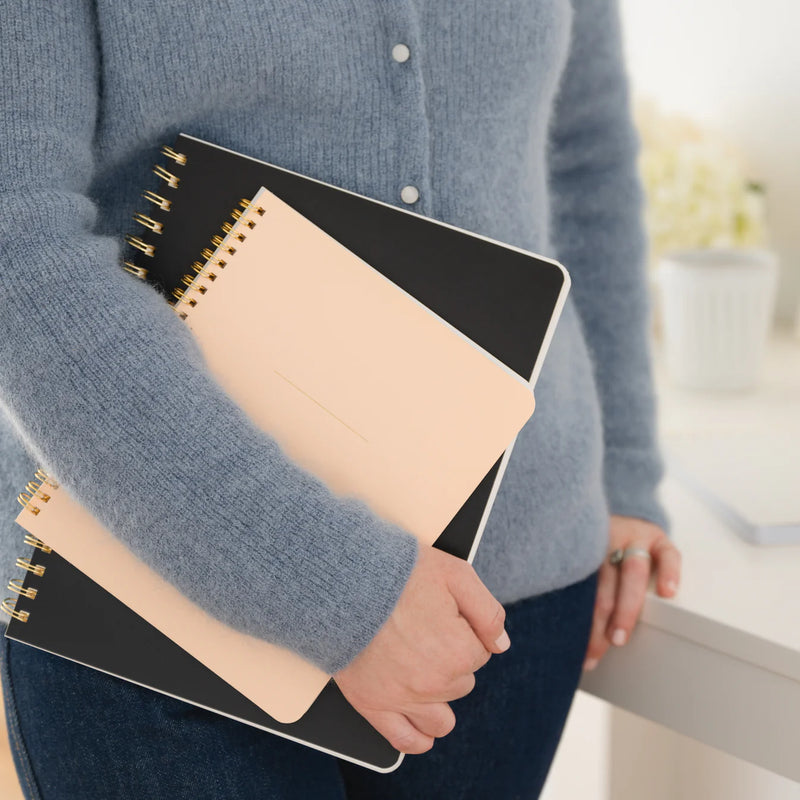 Sugar Paper Large Spiral Notebook, Grey Stripe