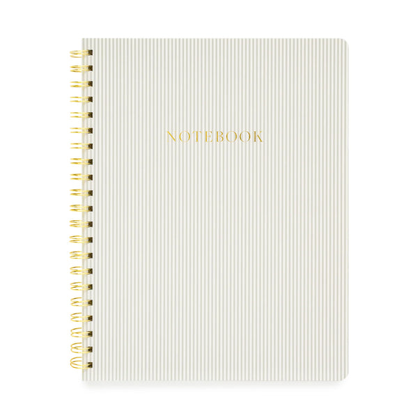 Sugar Paper Large Spiral Notebook, Grey Stripe