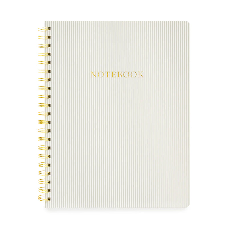 Sugar Paper Large Spiral Notebook, Grey Stripe