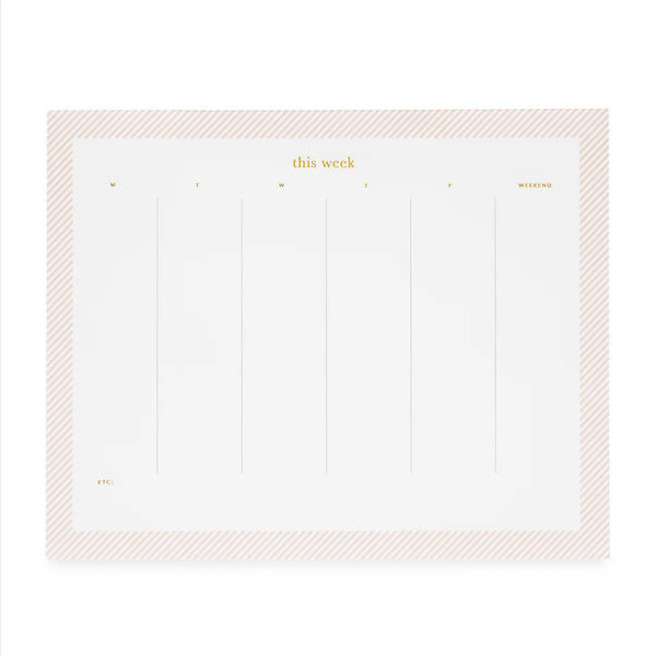 Sugar Paper Pink Bordered Weekly Pad