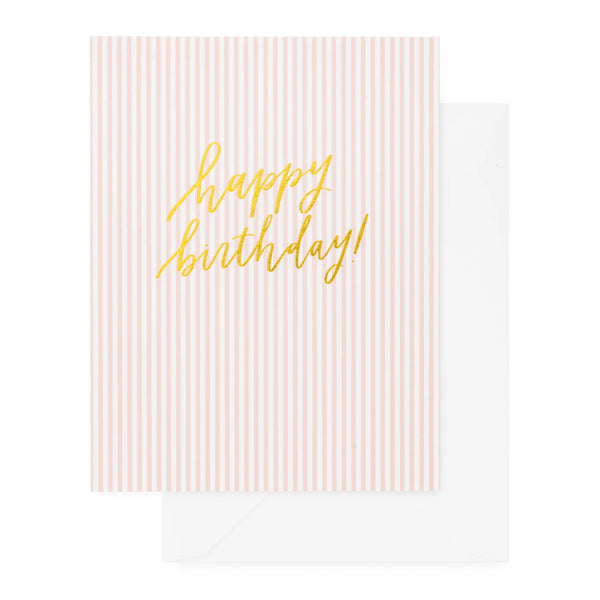 Sugar Paper Pink Stripe Happy Birthday