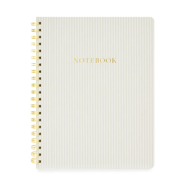 Sugar Paper, Large Spiral Notebook, Grey Stripe