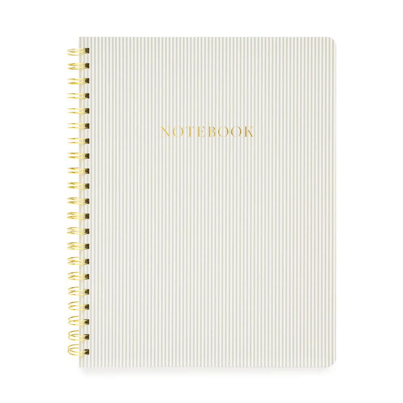 Sugar Paper, Large Spiral Notebook, Grey Stripe